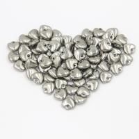 Colgantes del corazón de acero inoxidable, color original, 8x8mm, agujero:aproximado 2mm, 30PCs/Grupo, Vendido por Grupo