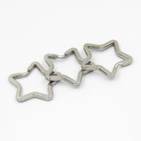 Stainless Steel Key Clasp, Star, original color, 33.5mm 