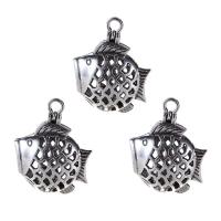 Brass Floating Locket Pendant, Fish, antique silver color plated, for 8mm beads & It could be opened and beads could be put inside. & hollow, nickel, lead & cadmium free Approx 2-3mm 