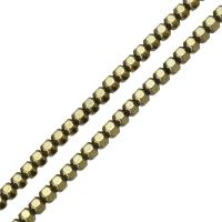 Perles hématite non-magnétique, hématite non magnétique, Placage de couleur d'or Environ 1mm Environ 16 pouce, Environ Vendu par brin