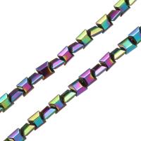 Non Magnetic Hematite Beads,  Square, colorful plated Approx 1mm Approx 16 Inch, Approx 