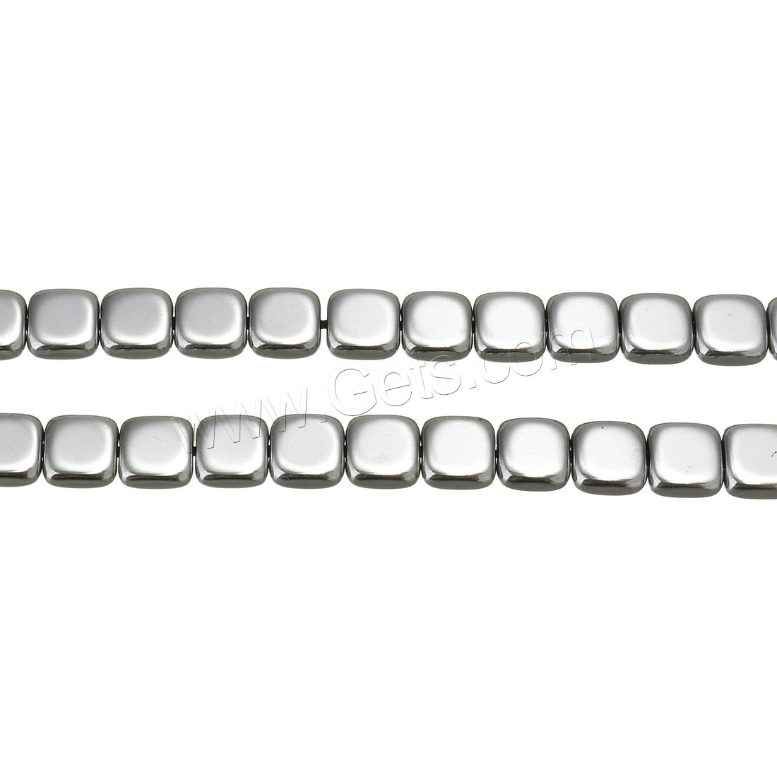 Non Magnetic Hematite Beads,  Square, silver color plated, different size for choice, Hole:Approx 1mm, Length:Approx 16 Inch, Sold By Strand