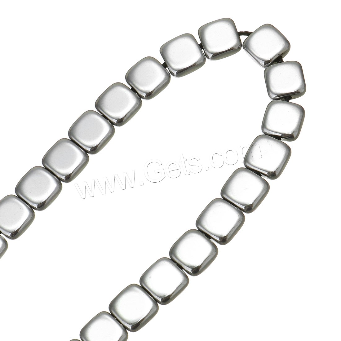 Non Magnetic Hematite Beads,  Square, silver color plated, different size for choice, Hole:Approx 1mm, Length:Approx 16 Inch, Sold By Strand