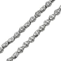 Las Perlas De Hematites Sin Magnético, Hematita no magnética, chapado en color de plata, 6x5x4.5mm, agujero:aproximado 1mm, longitud:aproximado 16 Inch, aproximado 66PCs/Sarta, Vendido por Sarta