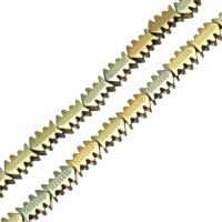 Las Perlas De Hematites Sin Magnético, Hematita no magnética, Espina de pescado, chapado, 8x5.5x2.5mm, agujero:aproximado 0.5mm, longitud:aproximado 16 Inch, aproximado 53PCs/Sarta, Vendido por Sarta