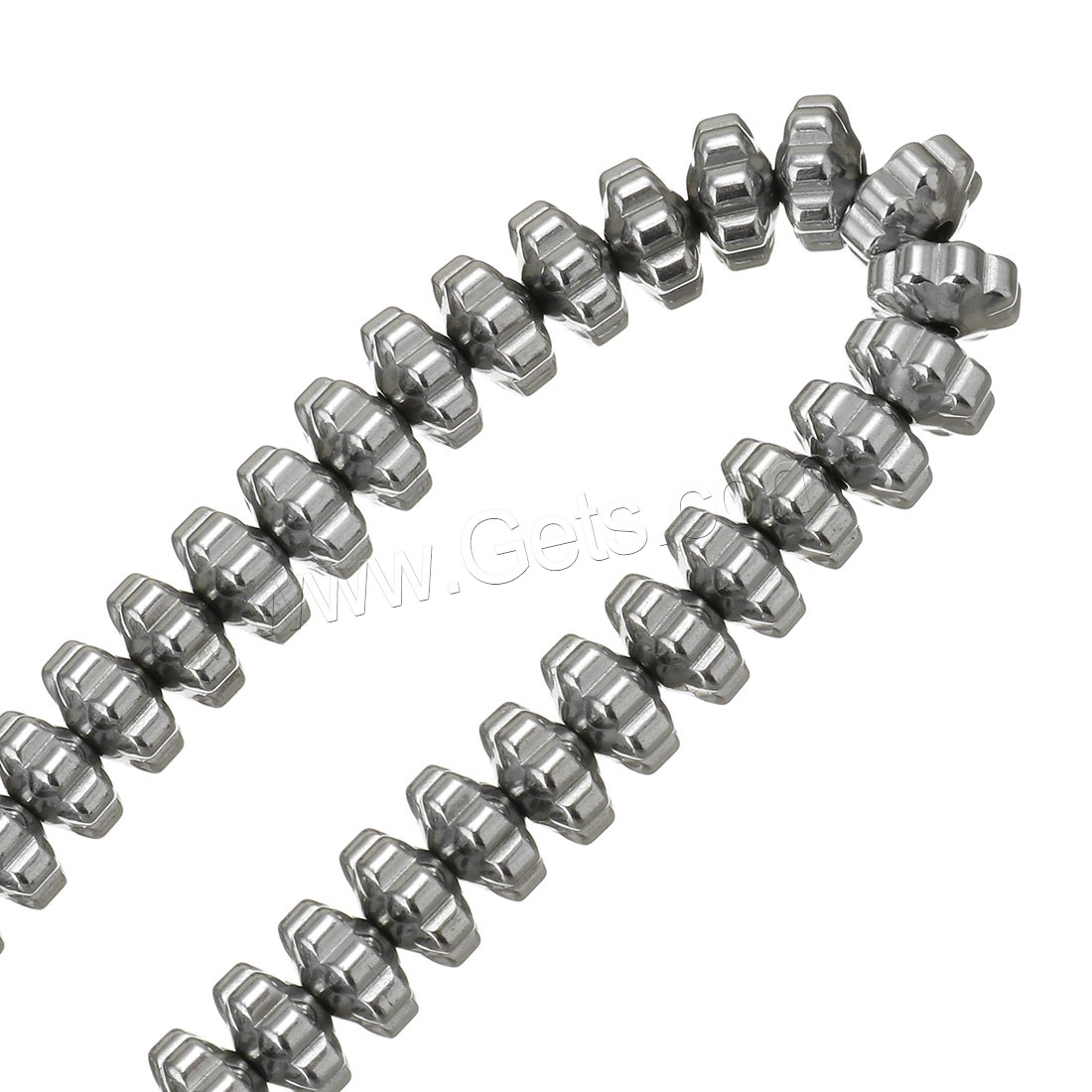 Las Perlas De Hematites Sin Magnético, Hematita no magnética, chapado en color de plata, diverso tamaño para la opción, agujero:aproximado 1.5mm, longitud:aproximado 16 Inch, Vendido por Sarta