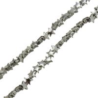 Non Magnetic Hematite Beads, Star, silver color plated Approx 0.5mm Approx 15 Inch, Approx 