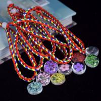 Nylon Cord Bracelet, with zinc alloy bail & Lampwork, plated, charm bracelet & for woman Approx 7 Inch 