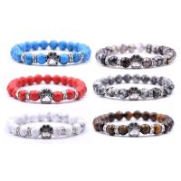 Gemstone Bracelets, with Zinc Alloy, Bear Paw, antique silver color plated & Unisex & with rhinestone, 8mm Approx 7.5 Inch 