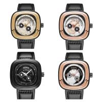 Bracelets de montre pour hommes, Cuir, avec cadran en alliage de zinc & verre, ionique noire, Résistant & imperméable, plus de couleurs à choisir Environ 7.4-9.4 pouce, Vendu par PC