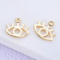 Brass Jewelry Pendants, Eye, real gold plated Approx 1mm 