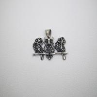 Stainless Steel Animal Pendants, Owl, gold color plated, Unisex & blacken Approx 2-4mm 