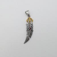 Stainless Steel Feather Pendant, plated, Unisex & blacken Approx 2-4mm 
