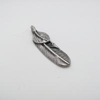 Stainless Steel Feather Pendant, Unisex, original color Approx 2-4mm 