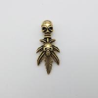 Stainless Steel Skull Pendant, gold color plated, Unisex & blacken Approx 2-4mm 