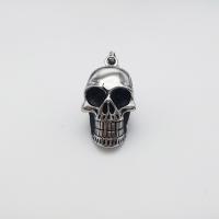 Stainless Steel Skull Pendant, gold color plated, Unisex & blacken Approx 2-4mm 