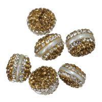 Clay Pave Beads, with Freshwater Pearl, with rhinestone, 12-13x8-10x12-13mm Approx 1mm 