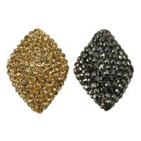 Strass Ton befestigte Perlen, Lehm pflastern, mit Strass, keine, 18-19x23-25x8-10mm, Bohrung:ca. 1mm, verkauft von PC[