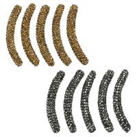Lehm pflastern gebogene Rohr Perlen, gebogenes Rohr, mit Strass, keine, 10x41x6mm, Bohrung:ca. 1.5mm, verkauft von PC