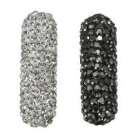 Strass Ton befestigte Perlen, Lehm pflastern, mit Strass, keine, 9x29-31x9mm, Bohrung:ca. 1.5mm, verkauft von PC