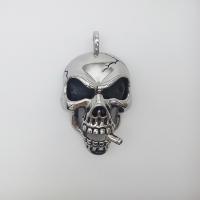 Stainless Steel Skull Pendant, Unisex & blacken, original color Approx 2-4mm 