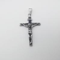 Stainless Steel Saint Pendant, Crucifix Cross, plated, Unisex & blacken Approx 2-4mm 