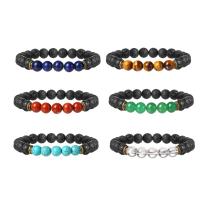 Lava Bracelet, with Gemstone & Unisex & radiation protection, 8mm Approx 7.5 Inch 