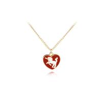 Enamel Zinc Alloy Necklace, with 1.9lnch extender chain, Heart, gold color plated, twist oval chain & for woman Approx 17.7 Inch 