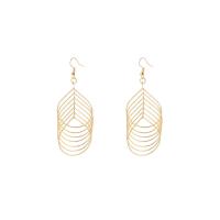 Zinc Alloy Drop Earring, gold color plated, for woman & hollow 
