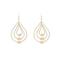 Zinc Alloy Drop Earring, Teardrop, gold color plated, for woman & hollow  