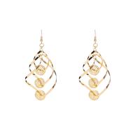 Zinc Alloy Drop Earring, gold color plated, for woman & hollow  
