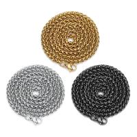 Stainless Steel Chain Necklace, plated, Unisex & wheat chain 3mm Approx 23.5 Inch 