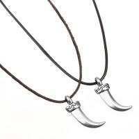 Stainless Steel Necklace, with PU Leather & Velveteen, plated, Unisex 2mm Approx 19.5 Inch 