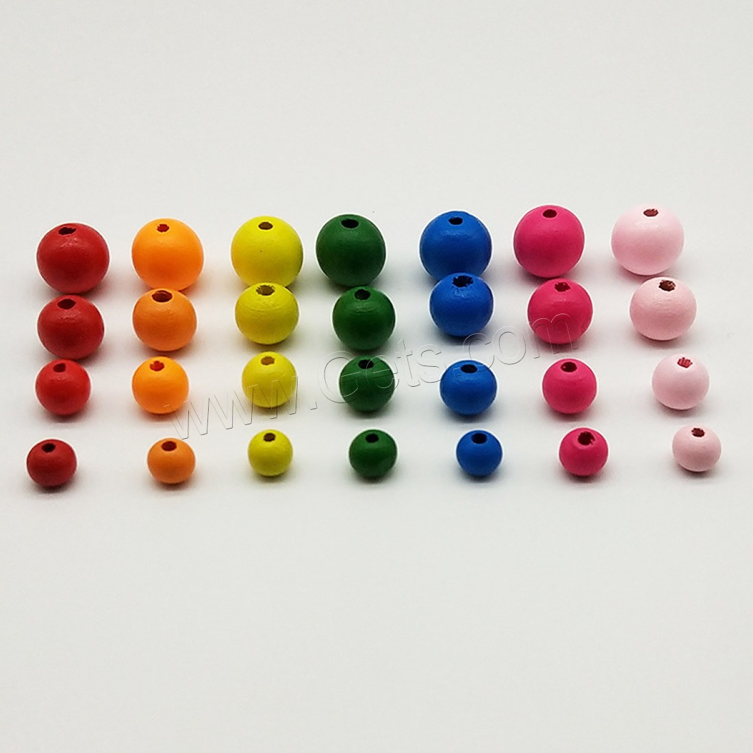 Dyed Wood Beads, Round, DIY & different size for choice, mixed colors, Hole:Approx 1mm, Sold By Bag
