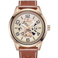 Men Wrist Watch, Leather, with zinc alloy dial & Glass, plated, hardwearing & for man & waterproof & luminated Approx 7.4-9.4 Inch 