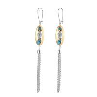 Turquoise Zinc Alloy Earring, with Synthetic Turquoise, iron kidney earring hook, plated, for woman & matte, lead & cadmium free 