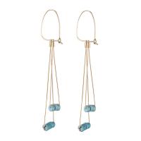 Zinc Alloy Drop Earring, with Synthetic Turquoise & Resin, iron kidney earring hook, gold color plated & for woman, lead & cadmium free 