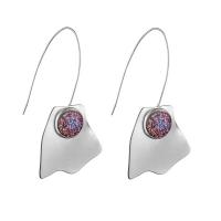 Resin Zinc Alloy Earring, with Resin, iron earring hook, silver color plated, for woman & matte, lead & cadmium free 