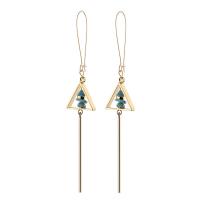 Turquoise Zinc Alloy Earring, with Synthetic Turquoise, iron kidney earring hook, gold color plated, for woman, lead & cadmium free 