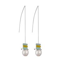 Resin Zinc Alloy Earring, with Resin, iron earring hook, silver color plated, for woman & matte, lead & cadmium free 