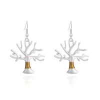 Zinc Alloy Drop Earring, iron earring hook, Tree, plated, for woman, lead & cadmium free 