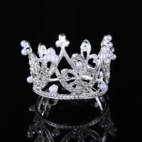 Zinc Alloy Tiaras, with Plastic Pearl, Crown, plated, for children & with rhinestone 