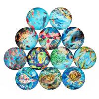 Time Gem Cabochon, Glass, Flat Round, time gem jewelry & mixed pattern & flat back & decal 