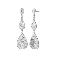 Zinc Alloy Drop Earring, stainless steel post pin, silver color plated, for woman & matte, lead & cadmium free 