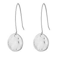 Zinc Alloy Drop Earring, iron earring hook, Geometrical Pattern, silver color plated, for woman & matte, lead & cadmium free 