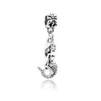 Zinc Alloy European Pendants, Mermaid, antique silver color plated, without troll Approx 4.5mm 
