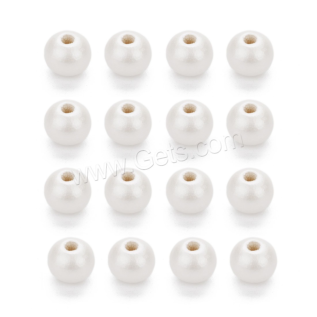 Dyed Wood Beads, Round, different size for choice, white, Hole:Approx 2.5mm, 100PCs/Bag, Sold By Bag