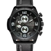 Men Wrist Watch, Leather, with zinc alloy dial & Glass, plated, hardwearing & for man & waterproof Approx 7.4-9.4 Inch 