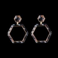Acrylic Drop Earring, stainless steel post pin, Geometrical Pattern & for woman 