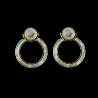 Acrylic Drop Earring, stainless steel post pin, Round, for woman 